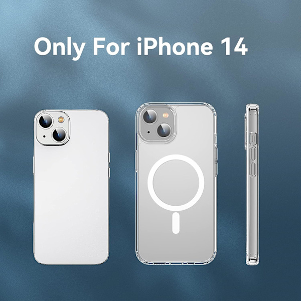 iPhone 14 Skal Genomskinlig, Magnetiskt iPhone 14 Skal med Mag Safe Skal för Kvinnor Män, Stötsäkert Skyddande Skal för iPhone 14 6.1''