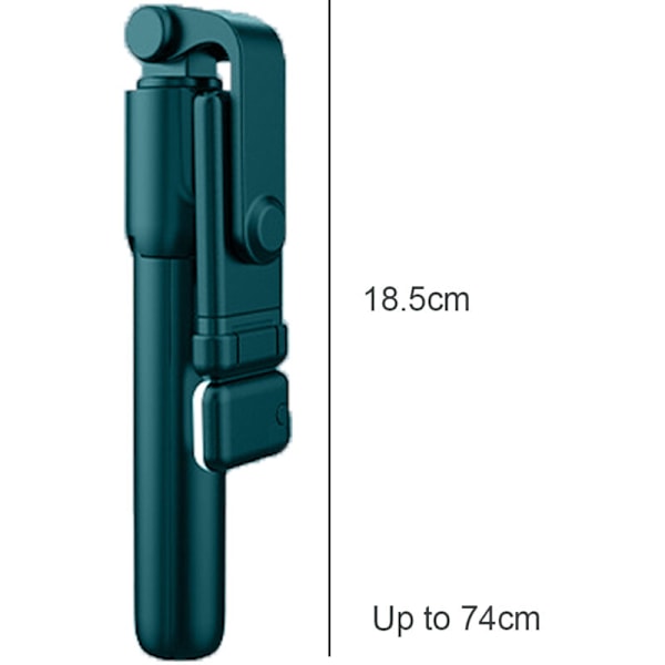 Selfie stick, bærbar aluminiumslegering tripod med lys, med Bluetooth fjernbetjening - 0,7 m