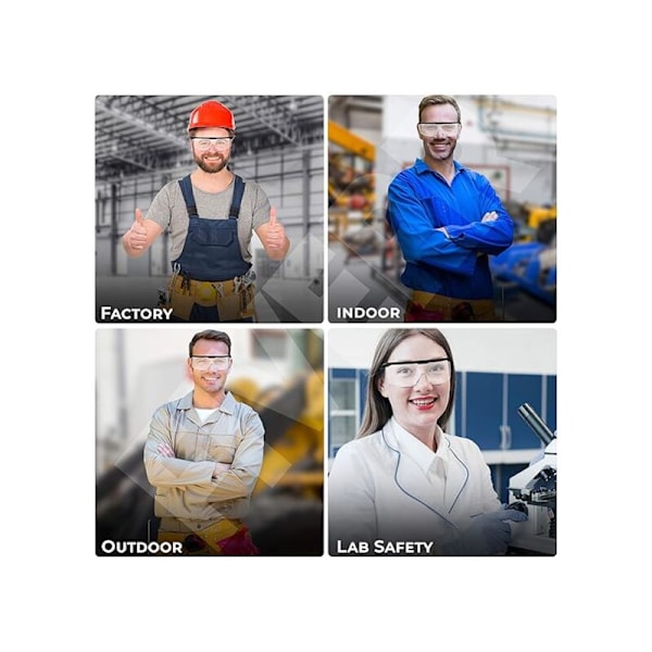 （3 stycken） Anti-imskyddsglasögon, anti-UV, anti-repor, anpassade för arbetsplatsen, konstruktion, DIY, laboratorium, svetsning, kemi