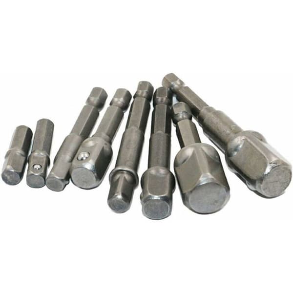 8 stk. Slagskruetrækker Borebits Sæt/Adapter, Hex Shank Skruetrækker Borebits Sæt, Slagboremaskine Hex Shank Sæt 1/4\" 3/8\" 1/2\"