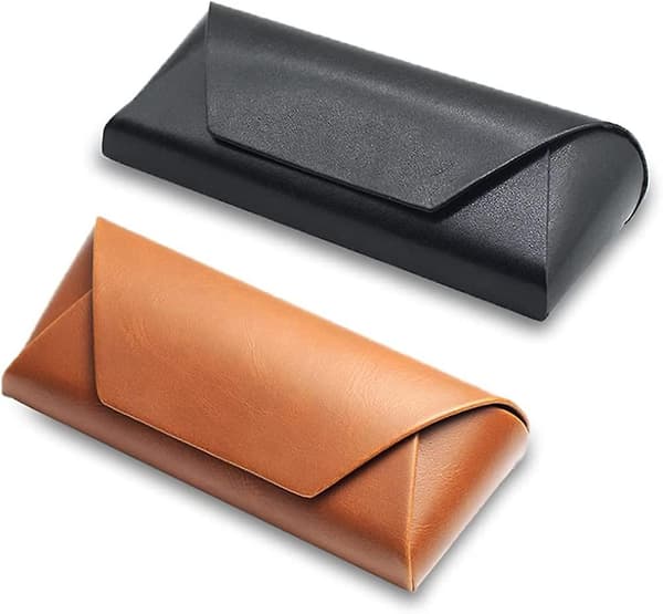 2-pack solglasögonfodral, bärbart, stort, i läder, för män, kvinnor och barn