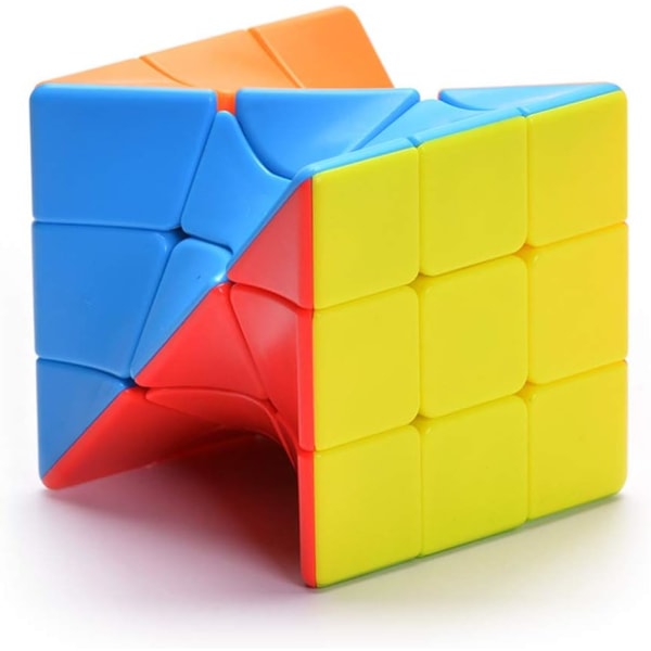 Snoet tredje-ordens Rubik's Cube farverig samlet 3-orders specialformet ensfarvet Rubik's Cube sjovt pædagogisk legetøj