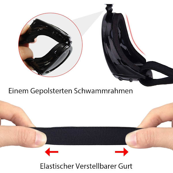 Hunde Goggles Anti-UV Hunde Solbriller, Kæledyr Goggles med Justerbare Remme til Katte Små Hunde-Sort
