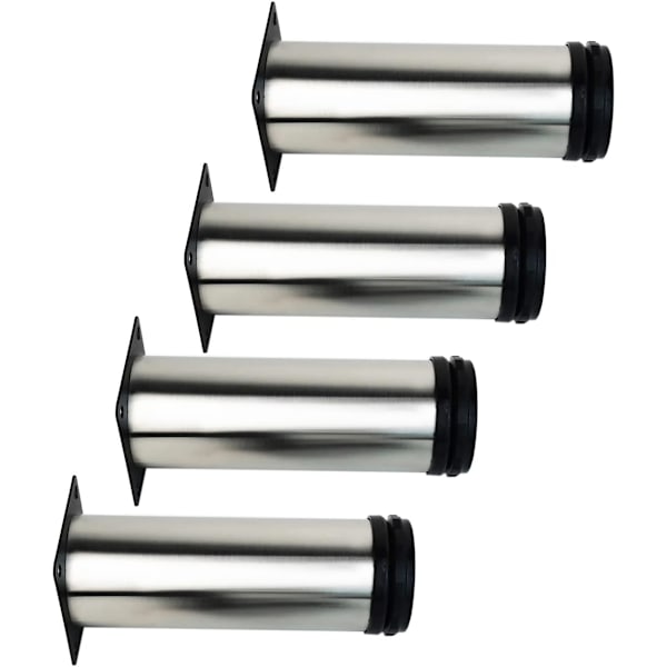 4X Möbelben, 120mm Justerbara Benmöbler Ben - Krom Metall - Höjdjusterbar