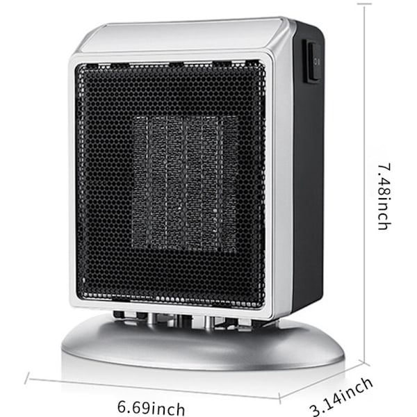 Elektrisk ekstra varme PTC hurtig opvarmning 400/900 W Beskyttelse mod væltning og overophedning mini ekstra radiator til hjemmet, kontoret, en person