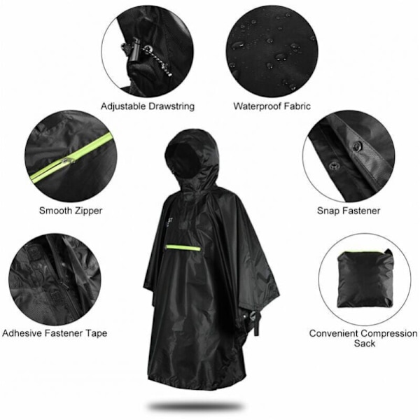 Vattentäta Dam Regnkläder med Anti-Poncho Reflektor och Reflexremsa, Grå