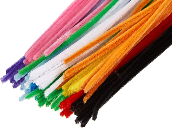 Chenille Garn Mix, Flerfarget, 30 cm 100stk