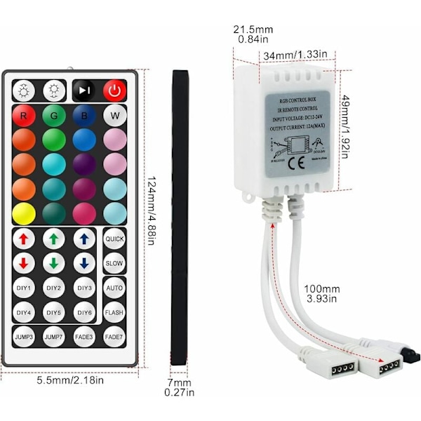 12V 24V IR trådløs fjernbetjening og LED controller RGB, RGB kontrolboks til fjernstyring af RGB SMD 5050 3528 LED strips