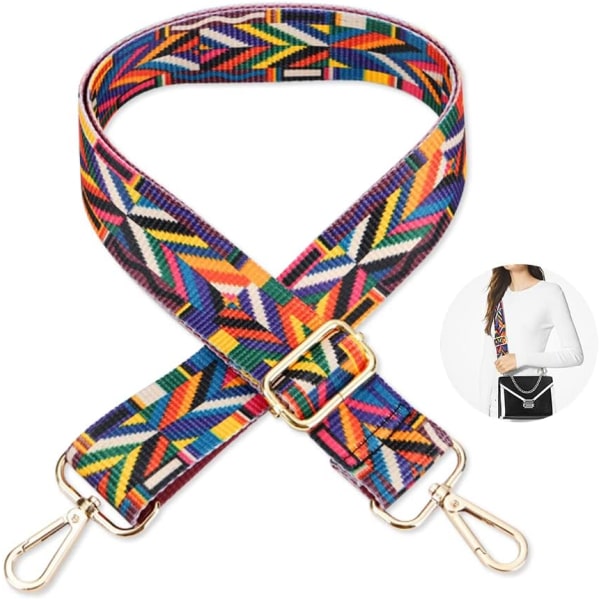 Axelrem för väska Ersättningsaxelremmar Justerbar axelrem för handväskarem Bred etnisk axelrem 3,8 cm för crossbody, handväska