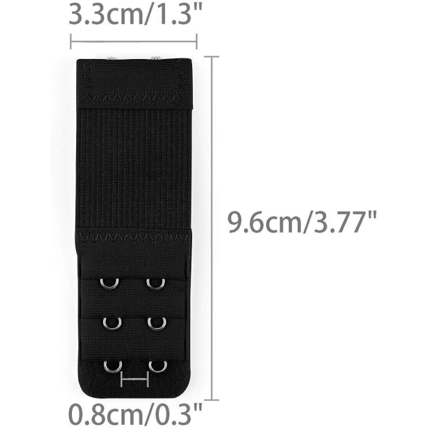 Elastiske bh-forlengere med 3 rader for bh-er med 2/3/4 kroker (for kvinner)