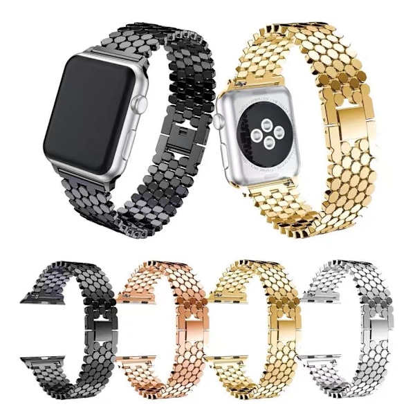 Passer til Apple iWatch876SE543 generation Apple Watch metal starlight farvet rem 38/40/41mm stil 1