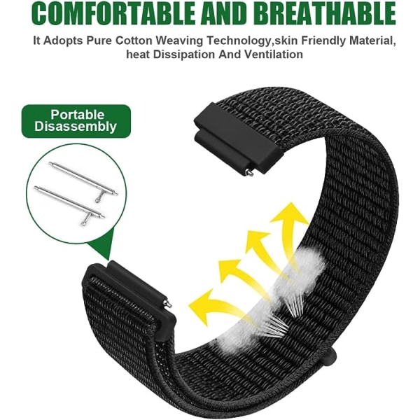 Nylonrem, klockarmband för ersättning, enkelt utbytbara klockarmband för herr- och damklockor, även för smartklockor, barnklocka 16MM mörk