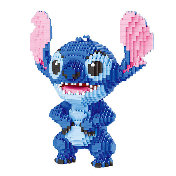 2 stk. anime blå byggeklodser kit prikkede byggeklodser 3D puslespil anime blå model fødselsdag