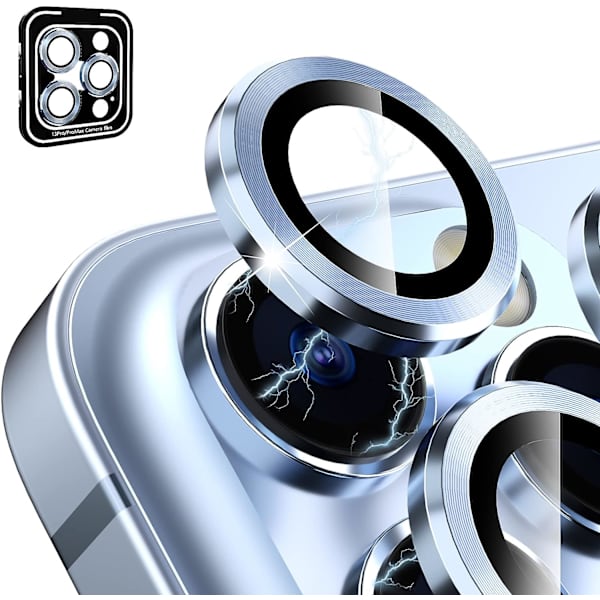 Alpinblå bakre kameraskydd kompatibel med iPhone 13 Pro och iPhone 13 Pro Max, [aluminiumlegering], full täckning och 9H hårdhet kameraskydd