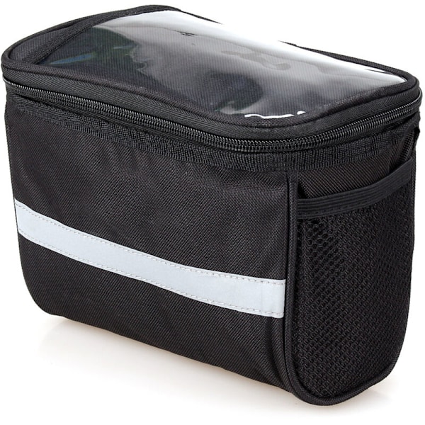 Vyse-s- S- S- 21x13x16.5cm Sort Vandtæt Cykeltaske med Clacière Touch Screen Bånd Rygtaske med Met Taske
