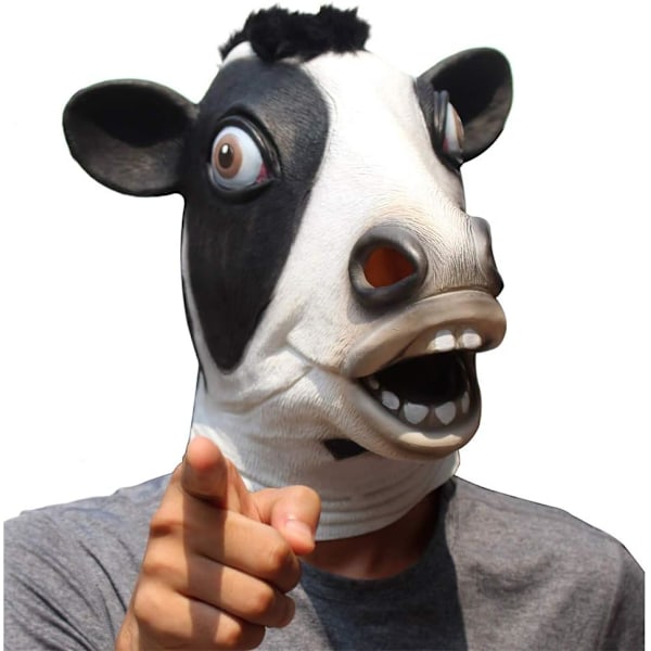 Halloween Kostumefest Ko Hoved Latex Maske