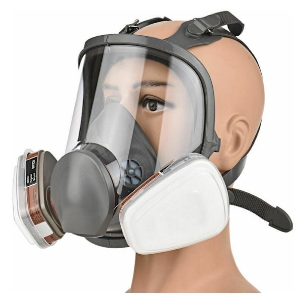 Komplett maske 16 i 1 komplett silikonmaske helmaske + bomullsfilter filterboks sett med 7 deler
