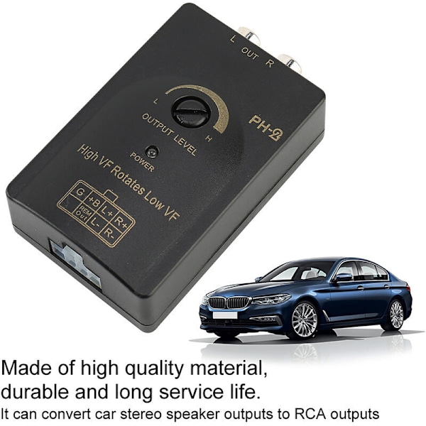 Stereo Stereo Stereo Stereo Stereo output konverter til automatisk bil RCA med forsinkelsesfunktion