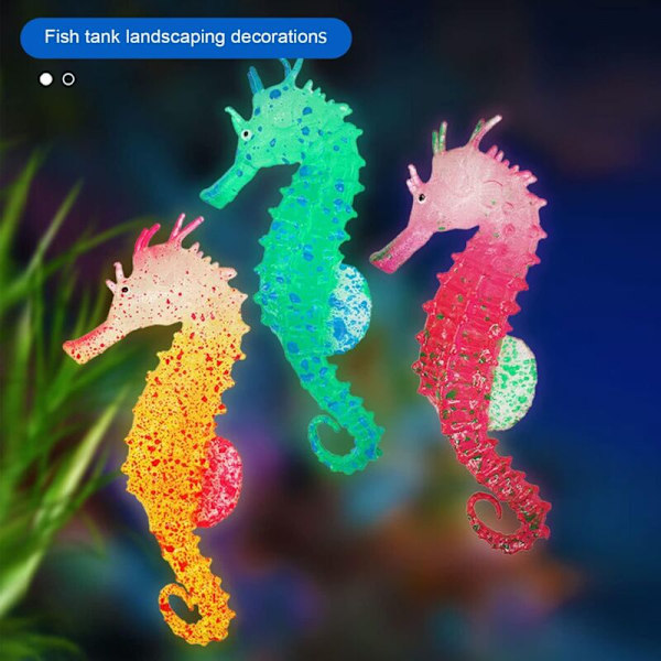 6 stk. Hippocampus Silikone, Kunstig Hippocampus Dekorativt Happocampal Ornament Hippocampus Lysende Kunstigt Lys Akvariedekoration