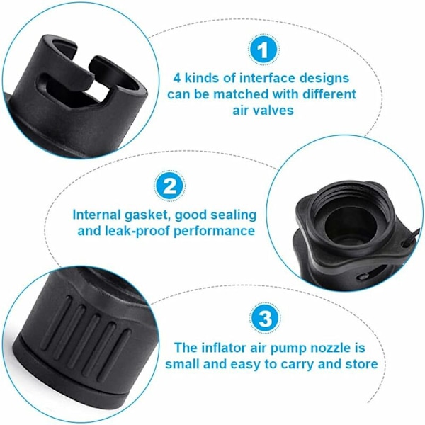 SUP pumpeadapter til oppustelige både, hjorte-/bostonventiladapter, standard luftpumpe, multifunktionel ventiladapter