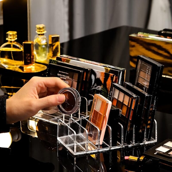 Opbevaring til akryl kosmetik Makeup organizer med 7 rum til makeup paletter af øjenskygger, skygge palette