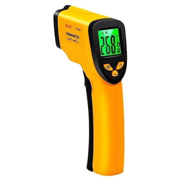 Rubberskin infraröd termometer, kontaktlös laser infraröd termometer från -50 °C till 550 °C, LCD-skärm med bakgrundsbelysning (ej för människor)