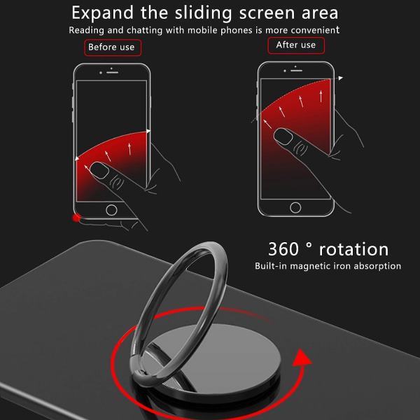 4 stk. telefonholder, telefonholder, ringtelefonholder med 360 graders rotation ringtelefonholder til iPhone, iPad, Samsung, LG, Hua