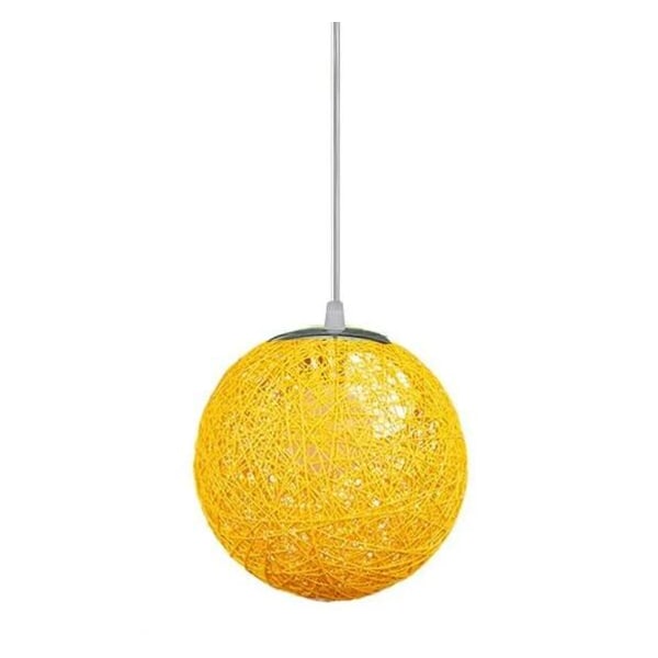 Hengende lampe, lysekrone Kreativ personlighet kunst hamp ball rotting lysekrone (15cm gul)