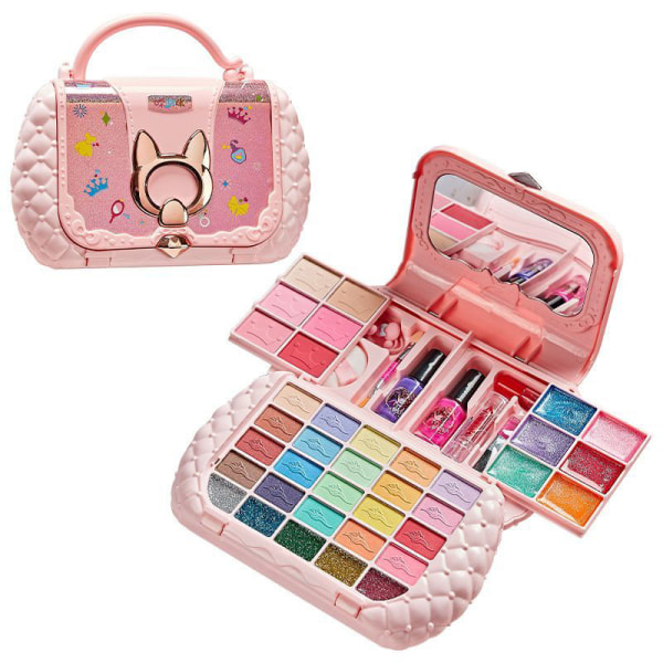 Kosmetiska set för barn leksak tvättbar kosmetisk leksak handväska, födelsedagspresent flickleksak