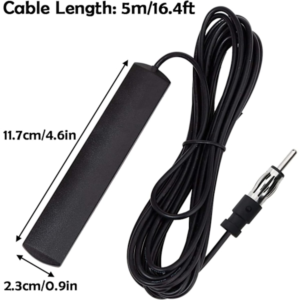 2 stk Universal Bilradioantenne Skjult Frontrute Klebende Feste AM FM Radioantenne for Kjøretøy Spor SUV Stereo Lyd CD-mottaker Media Player Am