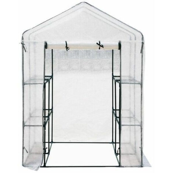 Utomhus växthus med , Aluminium växthus för odling av plantor, blommor, växter (143x73x195cm utan hylla）