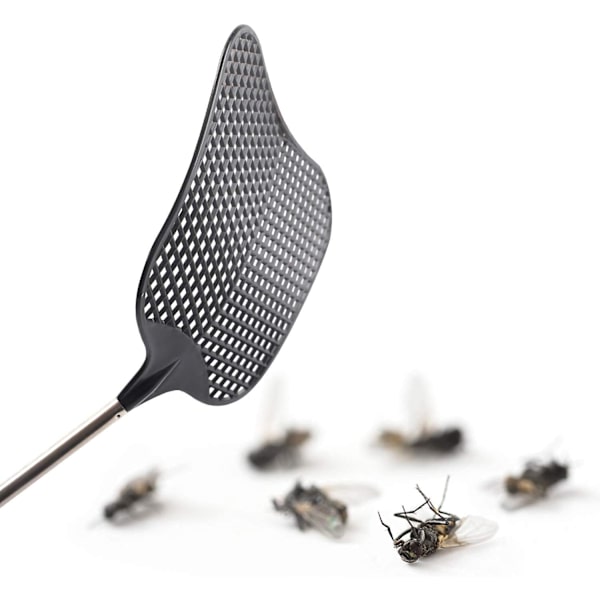 4-pack teleskopisk flugsmälla, flugsmälla i plast, utdragbar flugsmälla svart, hållbar manuell skadedjursbekämpning, för köksmyggor, flugor, insekter