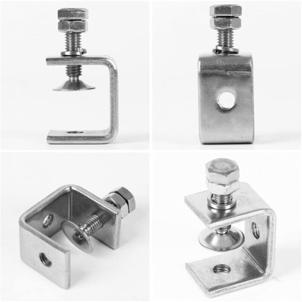 Robuste rustfrie ståltvinger, 4 stk. C-tvinger, 0-25 mm robuste C-tvinger, trearbeidsfester, tigertvinge med stor kjeve for trearbeid, sveising,