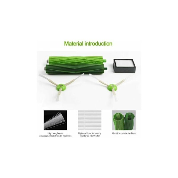 Erstatningstilbehørssett for Irobot Roomba I7 I7 I7 +/i7 Plus E5 E7 E7 E7, 2 Høyeffektive filtre, 3 Sidebørster + 1 reservedel for børster