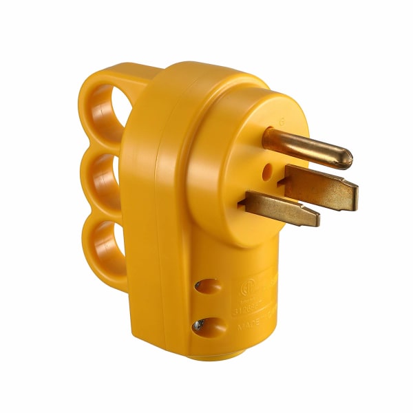 Stik - Kraftig universalstrømstik med let frakoblingsdesign, NEMA 6-30P/6-50P stikudskiftning, ETL-listet, gul