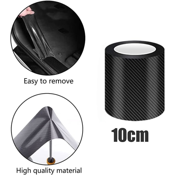 7*10M Karbonfiber Klistremerke Bumper Beskytter, Vanntett Selvklebende Anti-ripe Klistremerke Strimmel - Bildør Terskel Klistremerke for Motorsykler, Datamaskiner,