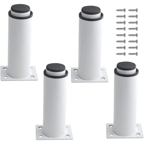 (18-30 cm, hvit) Sett med 4 robuste og justerbare metallben for bord, senger, sofaer