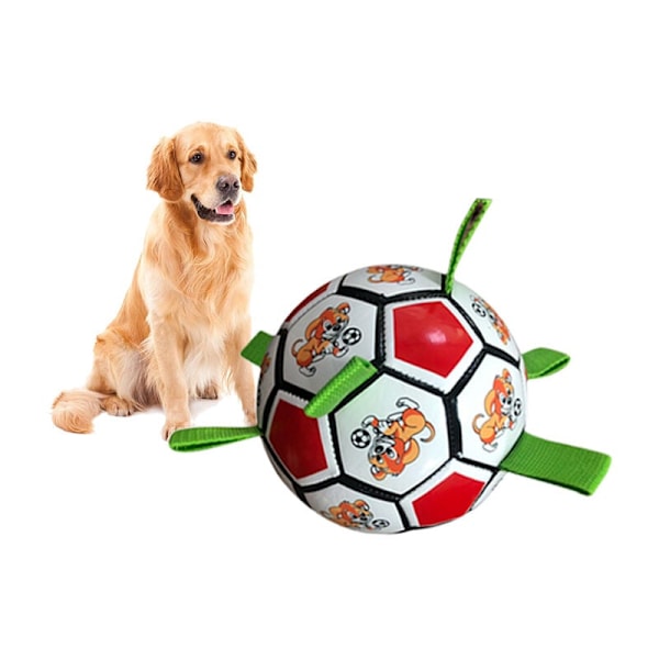 Oförstörbar boll för hund, interaktiv hundleksak för lek inomhus och utomhus, medföljande luftpump (röd version)