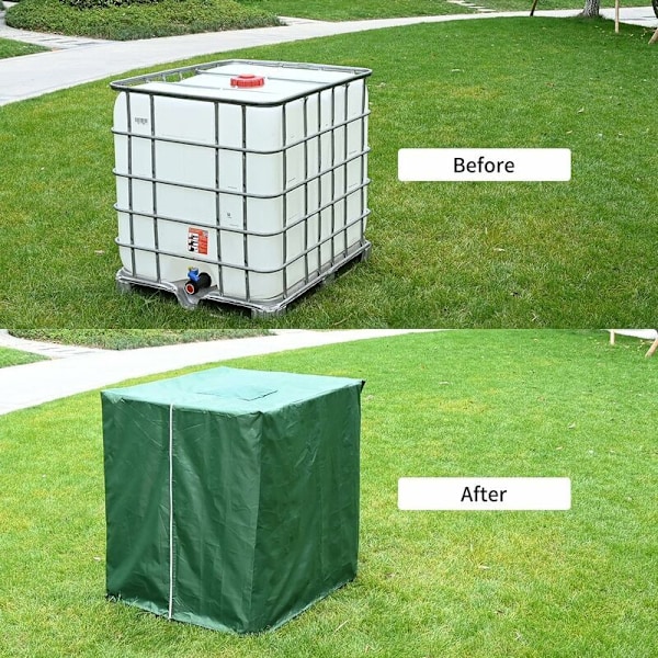 Tankskydd, IBC 1000L tankskydd, grön presenningsskydd 210d tankskydd IBC tankskydd IBC antidamm UV-skydd IBC tankskydd