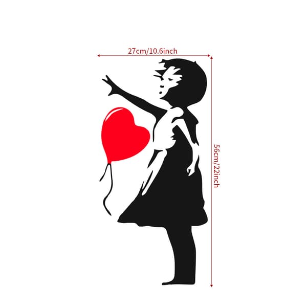 WITH HEART BALLOON VINYYLI SEINÄTAIDE TARRA 56X29 cm