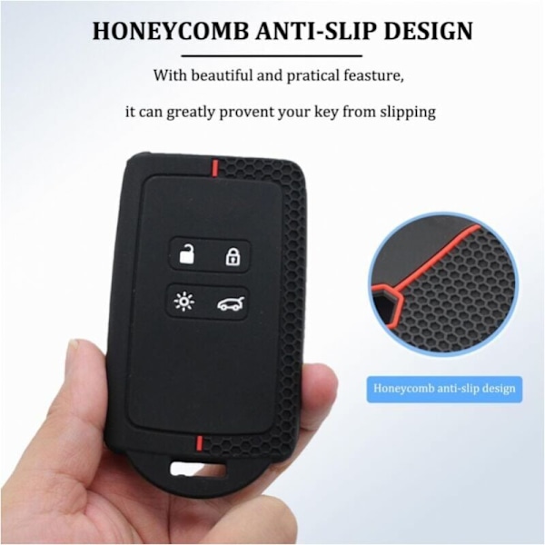 Bilnøgle Etui til Renault Clio Megane Koleos Kadjar Kangoo Twingo Talisman Captur Dacia Duster - Silikone - 3 knapper