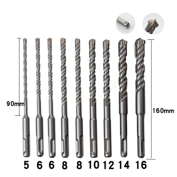 Betoniporat, 9 kpl 5 mm - 16 mm Sähköinen iskupora Metsäristi