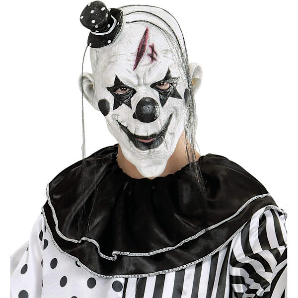 Voksen morderklovnmaske (med hår og minilue)
