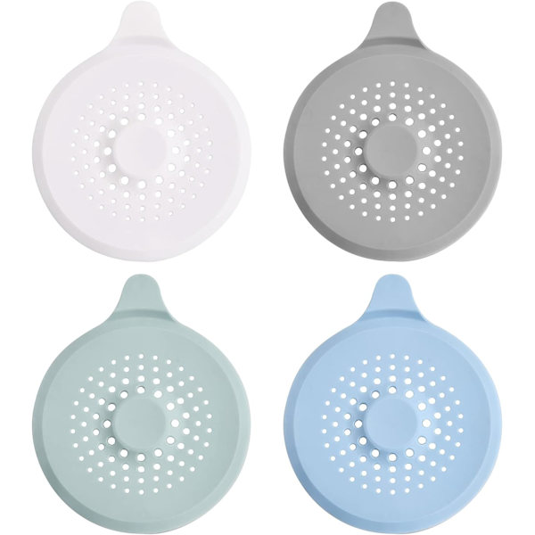 4 st silikonavloppsskydd, 14 cm kökshoavfallsfilter med sugkopp, badkarsavloppsfilter, duschhårfilter Univ
