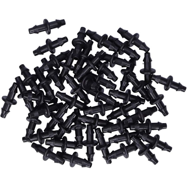 100 kpl tippukastelu 4/7mm rumpuliittimiä 2-suuntaisella 1/4 tuuman liittimellä puutarhaletkulle