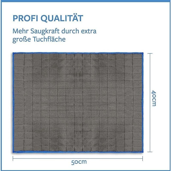 4X Professionella 400gsm Mikrofiber Glasdukar - Ränderfri Rengöring av Fönster, Glas - Extremt Absorberande, Luddfria Polerdukar 50x40cm
