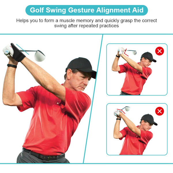 Svingtrening, håndleddsstøtteband Golf Swing Treningshjelpemiddel for svingkorrigering, Golf Treningshjelpemiddel for håndledd, Golf Treningshjelpemiddel