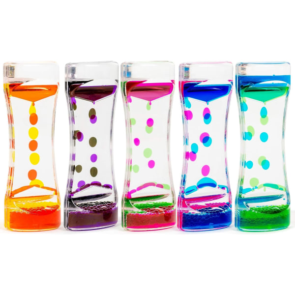 5 flytande timglas, vattentimglas för barn (14,5 cm, 5 färger)