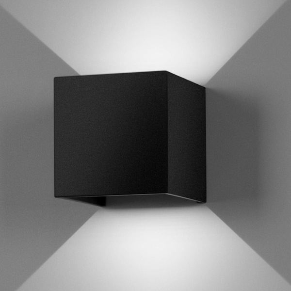 Væglamper 12W 6000K LED Udendørs/Indendørs Væglampe, Justerbar Udendørs Væglampe, Vandafvisende IP65 Indendørs Væglampe til Soveværelse Hjem Gang Stue