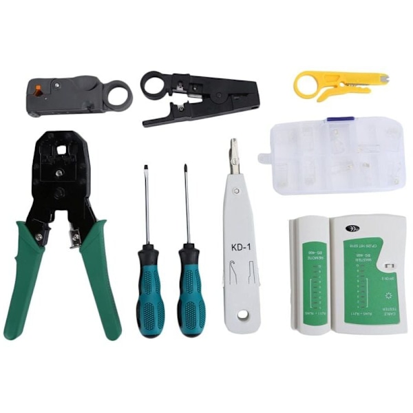Nettverksreparasjonsverktøy Crimping Tool Kabeltester Kontakter Crimper Verktøy Egnet for DIY Datamaskin for RJ45 RJ11 Cat5e Cat 6 Kabeltester